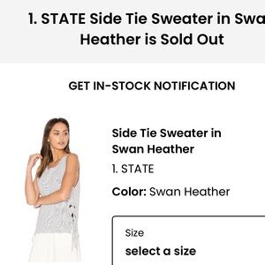 1.STATE Side Tie Sweater in Gray